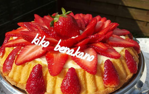 Tarte aux fraises sur fond génoise