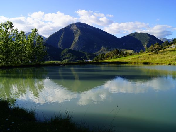 Le petit étang de notre camping relax et nature à Thorame-Basse