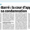 Affaire Barré: La cour d'appel annule la condamnation