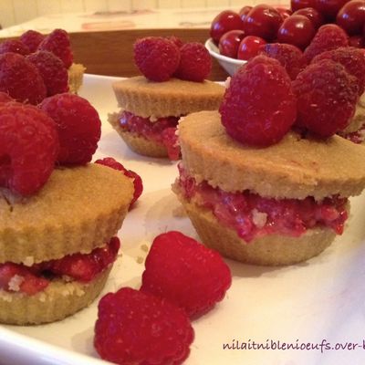 Muffin au quinoa fourré à la framboise (sans gluten, sans oeufs, sans produits laitiers)