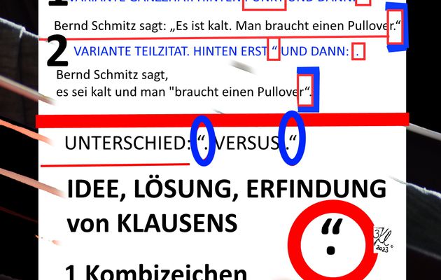 klau|s|ens erfindet eines neues schriftzeichen (als satzzeichen und zugleich kombizeichen) aus PUNKT und aus ANFÜHRUNGSZEICHEN OBEN – www.klausens.com