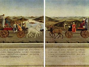  Piero della Francesca, le Diptyque du duc d'Urbino recto/verso , entre 1460 et 1470. 