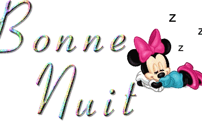 Bonne nuit - Minnie - Gif scintillant - Gratuit