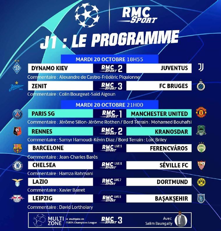 Programme Tv Rmc Sport 1 2 3 La Champions League et l'Europa League à suivre cette saison sur RMC