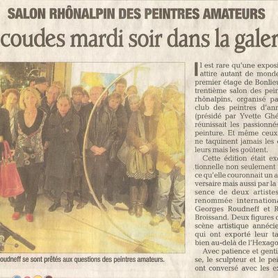 Article paru dans le Dauphiné Libéré du 13 Janvier 2012 Salon d'Annecy 2012