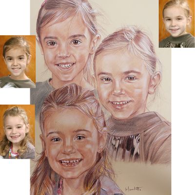 portraits avec 3 photos différentes format 40x60 cm