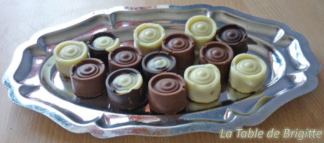 Différents chocolats ou "pralines" pour mes compatriotes