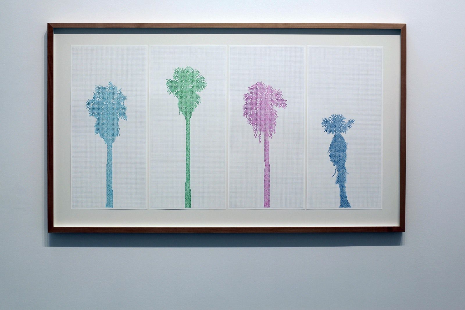 "Numbers and Trees: Palm Canyon Series 8, Set 9 (quartet)", 2022 de Charles GAINES - Courtesy de l'artiste et de la Galerie Max Hetzler Paris © Photo Éric Simon