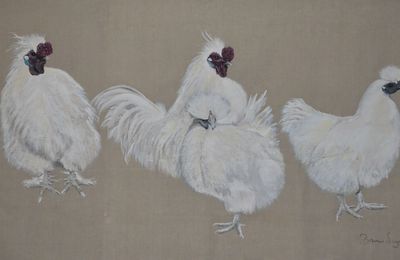 Quatre Poules soie...