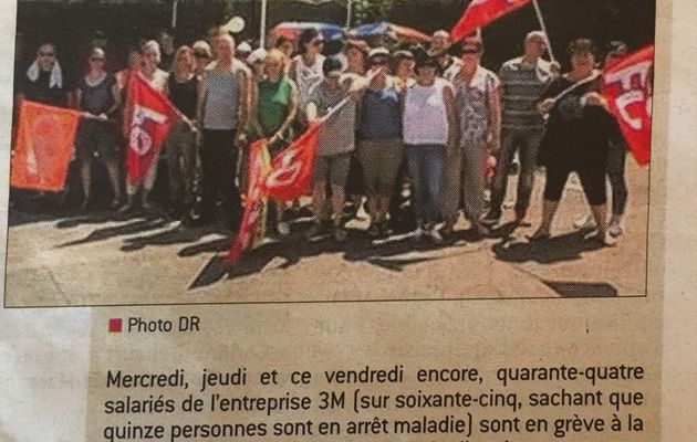 Les salariés de l'entreprise 3M en grève 