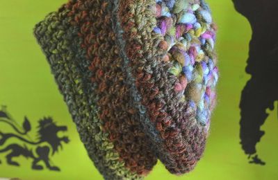 Bonnet crochet Rasta dreads laine multicolore