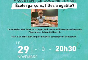 « Ecole : garçons, filles à égalité ? » - 29 novembre