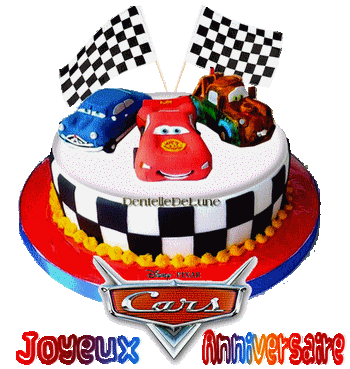 Gif Joyeux Anniversaire Enfant Gateau Decorations Cars Disney Pixar Les Gifs Animes De Dentelledelune