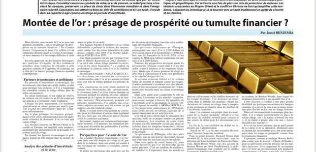  Montée de l’or : présage de prospérité ou tumulte financier ?                                     