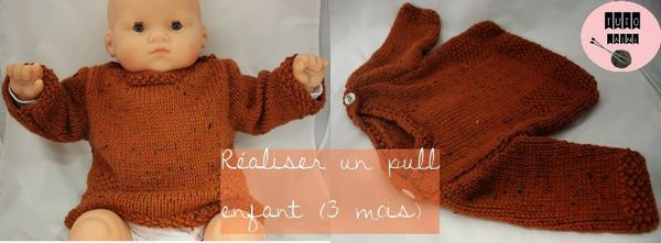 pull bébé en mérino tweed de chez katia