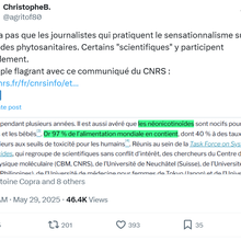 Le CNRS et les néonicotinoïdes : retour sur un communiqué de presse de janvier 2021