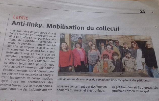 Lantic: le collectif anti-linky organise réunion publique jeudi 23 mars 