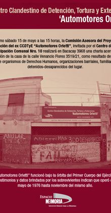 Argentina_Bs As: Charla tema ex centro clandestino de detención, tortura y exterminio