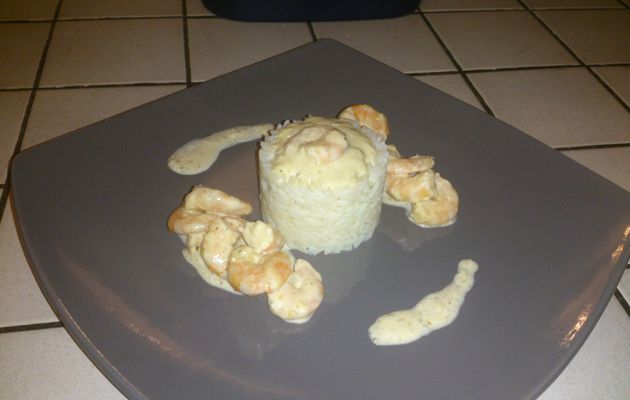 Riz aux crevettes & sauce à l’ail