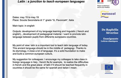 Mobilité d'observation en Italie "Latin: a junction to teach EU languages"