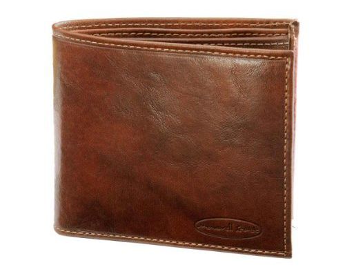 77670 Maxwell Scott Besace de luxe en cuir marron clair avec monnaie