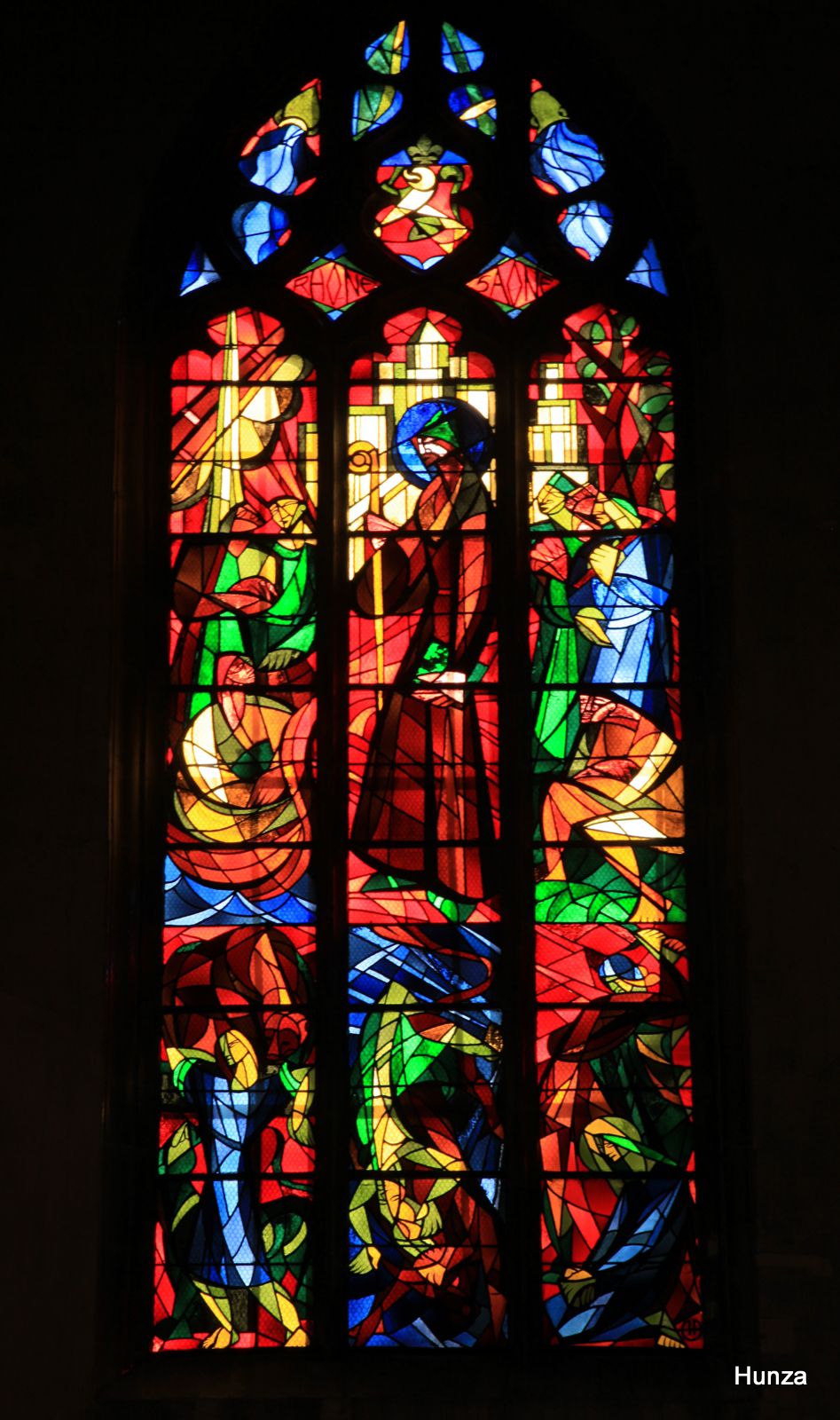 Cocathédrale de Bourg en Bresse, vitrail de Auclair représentant les martyrs de Lyon
