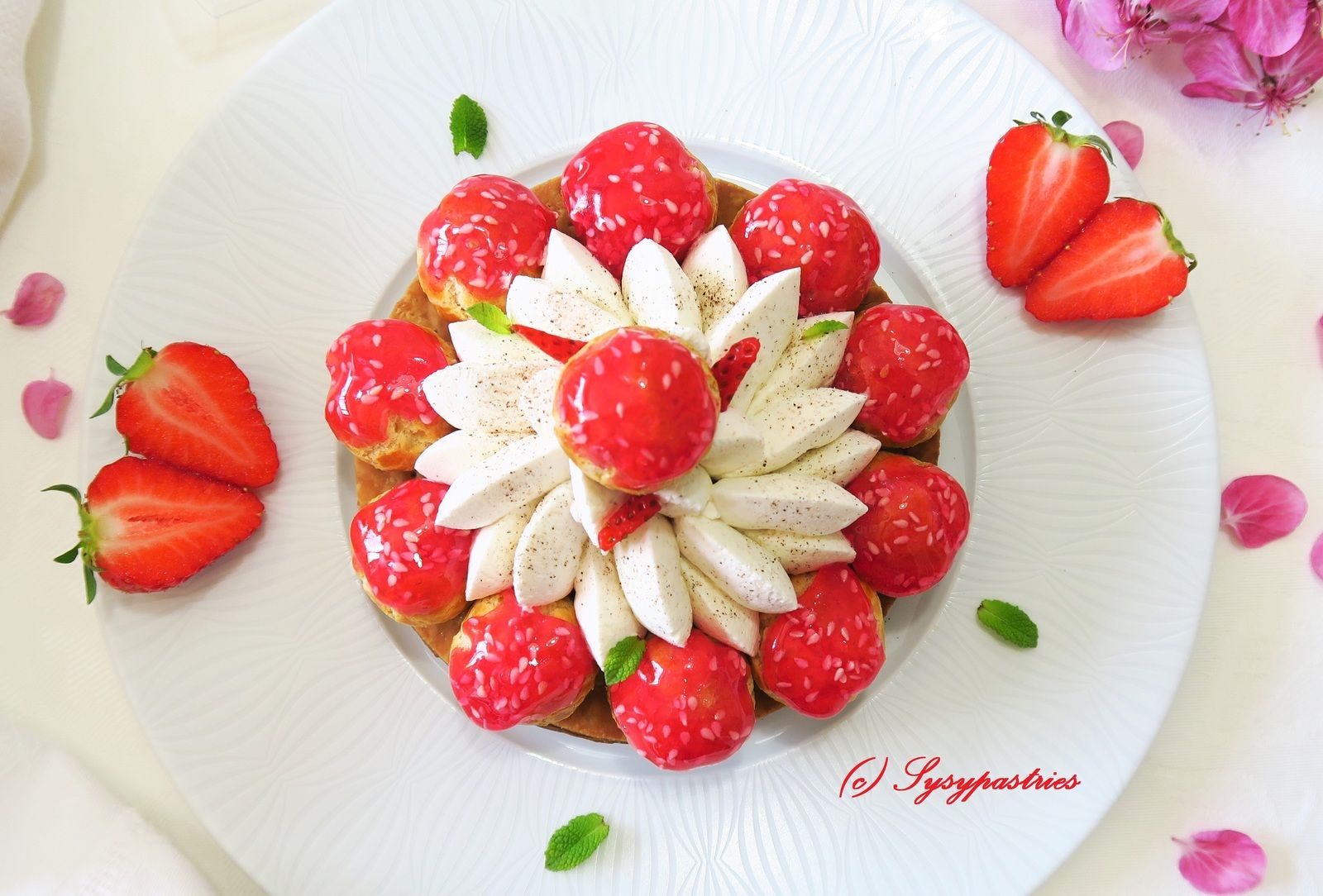 SaintHonoré vanille fraises façon Jeffrey Cagnes Sysypastries