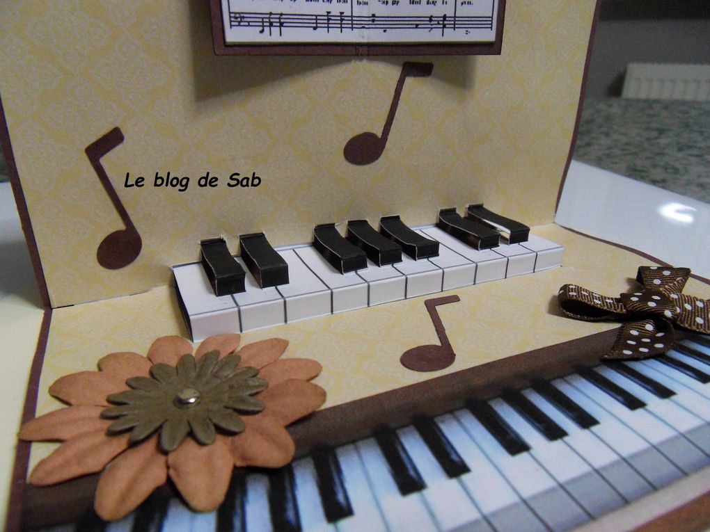 Carte de noël  piano en 3D