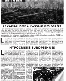 LIBERTE 62 - LE CAPITALISME A L'ASSAUT DES FORETS