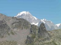 L'arrivée au col du Montséti dans un univers très minéral. De là on voit le Mont Blanc.