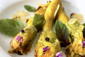 Fleurs de courgettes farcies au chèvre 