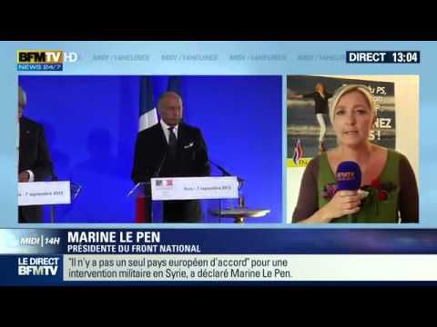 Marine Le Pen: Hollande obligé de calmer ses propres ardeurs dans ses volontés guerrières en Syrie. 