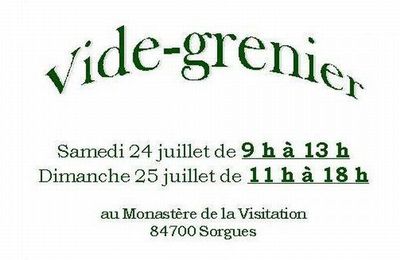 Horaires pour le vide grenier