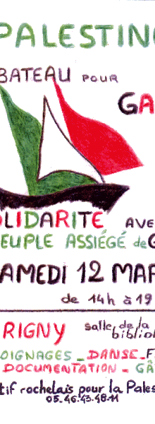 La Rochelle : solidarité avec Gaza le 12 mars 2011