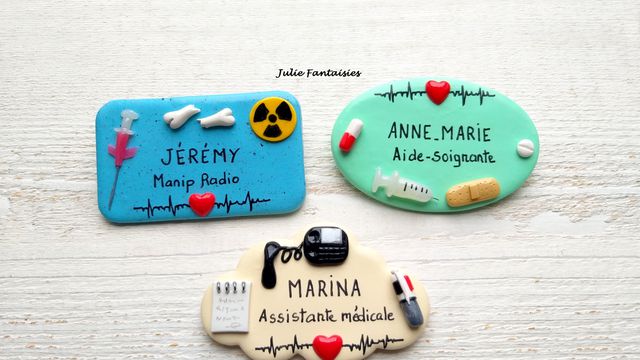 Badges pour Manip' Radio, assistante médicale et aide-soignante