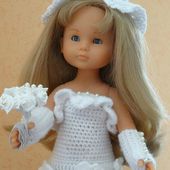 Fiche vêtements de poupées: robe de mariée au crochet - La p'tite boutique de Sylvie2841