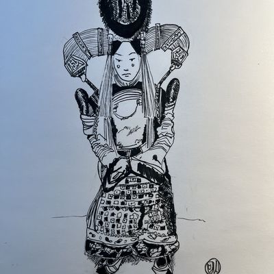 Jeune mariée d'une tribu de Mongolie ( dans les années 1920)