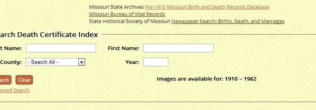 Family search death records