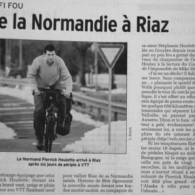 Pierrick dans le journal local "La Gruyère" et "L'Eveil" de Lisieux