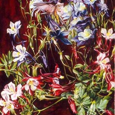 Illusion d'optique et perception en peinture -  Eric Montoya (1968)   fleurs et visage