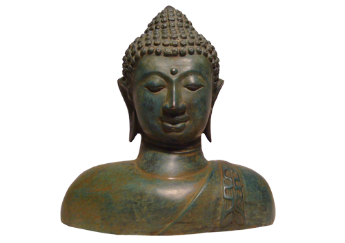 Artisanat indonésien provenant de Bali et Yogyakarta. Statues zen de Bouddha et Ganesh en bois, résine et bronze.
