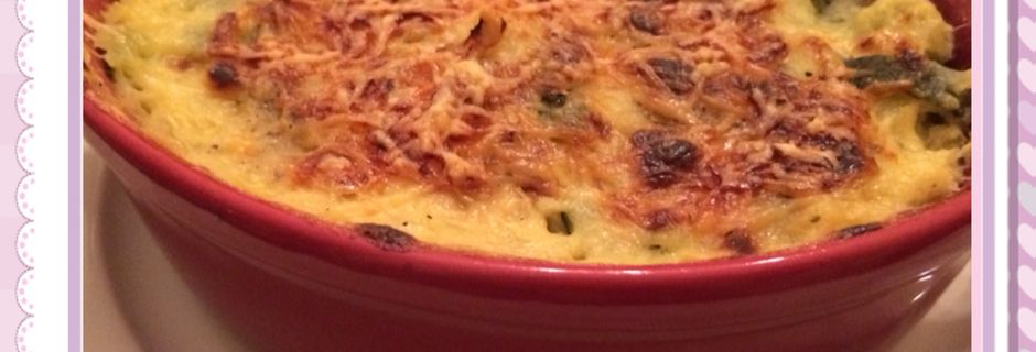 Parmentier de courgettes au saumon en cocotte WW