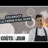 Escargot à la crème d'ail noir, jeunes betteraves acidulés, huile de persil