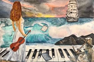 Le violon sur la mer