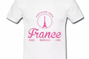 T shirt France Post Card Paris Marseille Lyon HBL