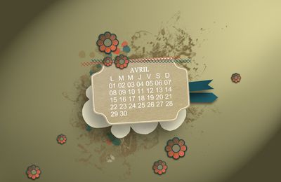 GRATUIT * un calendrier graphique pour le mois de AVRIL 2013 * GRATUIT * fond d'écran ou impression * GRATUIT *