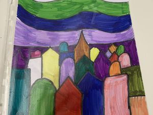 Dessiner un village  art enfant charlotteblablablog