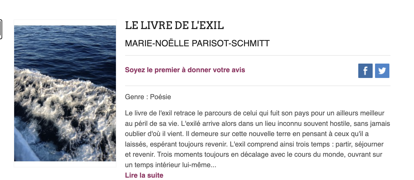 le livre de l'exil, marie-noelle parisot-schmitt, poésie, livre, ebook