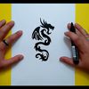 Como dibujar un dragon tribal paso a paso 3