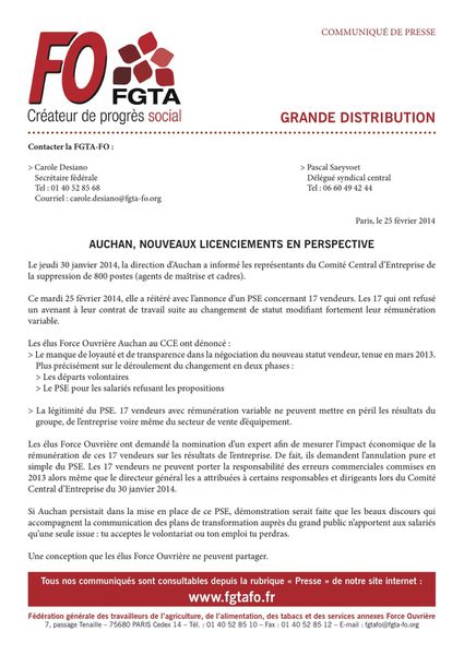 Dégraissage d'effectifs chez Auchan